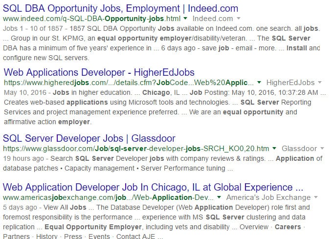 Job Search Results